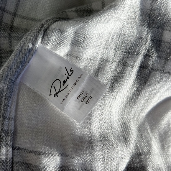 Rails - White & Grey Long Sleeve Flannel Button Down - Picture 7 of 8